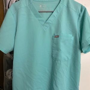 Figs small scrub top in aqua color